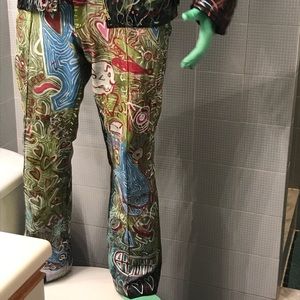 HAND PAINTED LEATHER PANTS